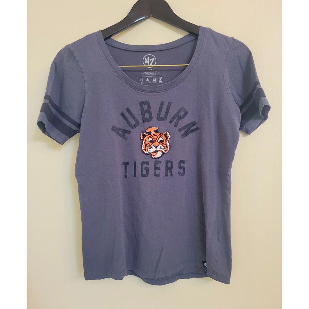 Auburn Tigers Women's 100 Percent Cotton Tee Embroidered Aubie Tiger Sz S